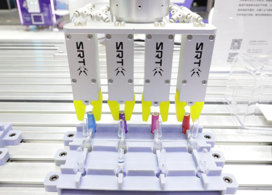 SLG Indirect Drive Gripper Showing The Gripping Of Ampules & Batteries